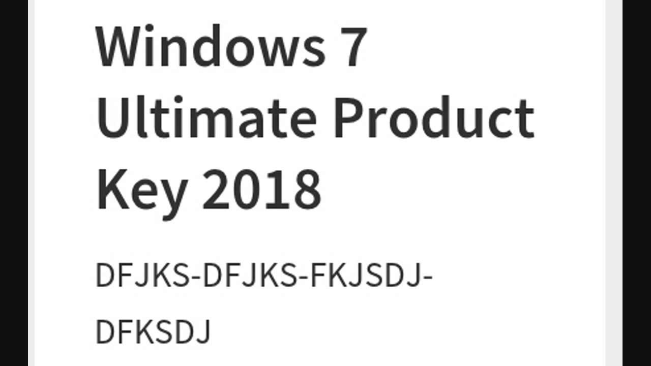 Windows 7 Product Key Generator 2018